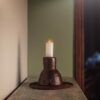 Hand carved wooden candle stand
