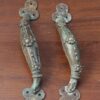 Brass Door Handle With Flower Motif Set Of 2