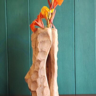 WOODEN VASE